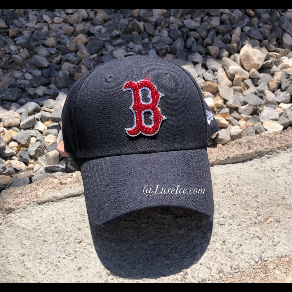 Boston Red Sox New Era Adjustable Baseball Hat with Swarovski Crystals.